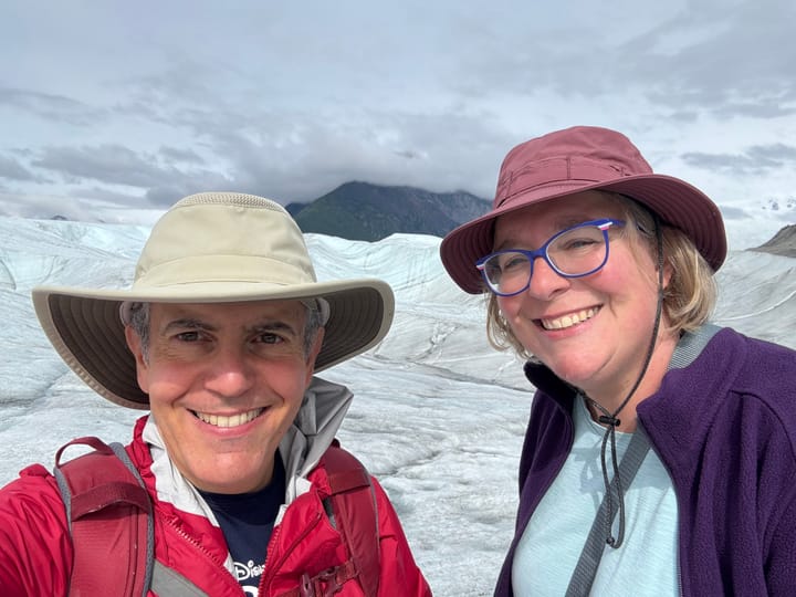 Walking on a glacier